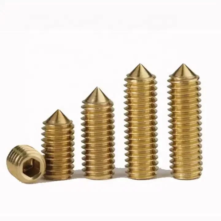High Quality Brass Headless Hex Socket with Cone Point Grub Screws DIN914