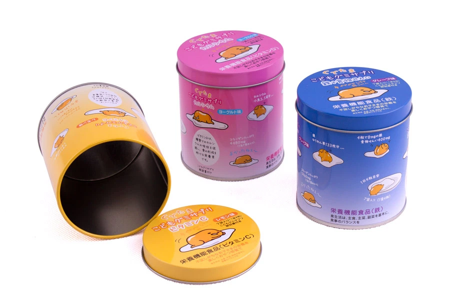 Custom Printed Small Round Tin Packaging Box for Food/Tea/Candy/Cookie/Biscuits/Chocolate/Gift