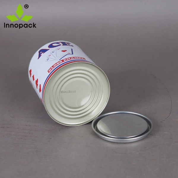 1L Printed Cycle Round Metal Tin Can with Lid