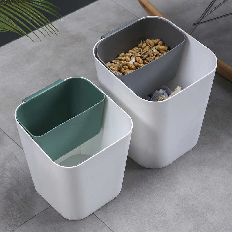 Nordic Creative Small Trash Can Household Bedroom Bathroom Dry and Wet Separation Classification Trash Can