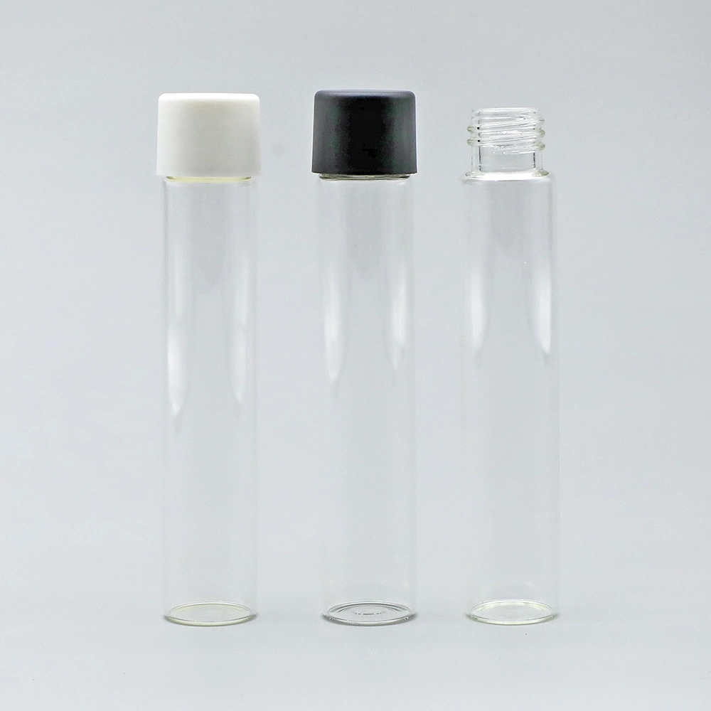 100mm 110mm 116mm 120mm Food Grade Clear Frosted Pre Packaging Rolled Tube 118mm Clear Glass Tube with Childproof Cap