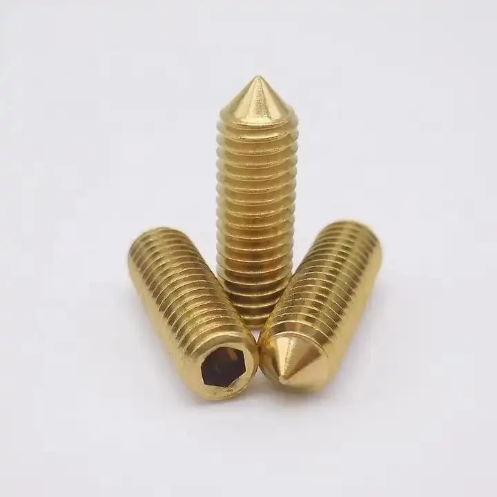 Copper Headless Allen Socket with Cone Point Set Screws DIN914