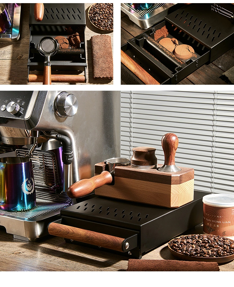 Barista Tools Coffee Grounds Wood Handle Stainless Steel Drawer Knock Box