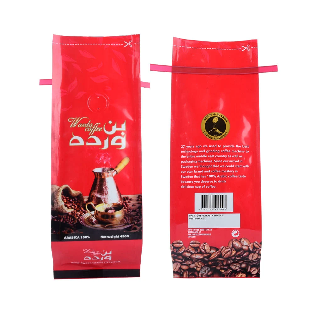 Custom Logo Design Food Grade Packaging Coffee Bag Valve and Tin Tie