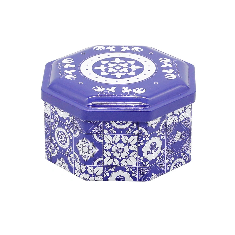 Octagonal Tinplate Box Moroccan Style Biscuit Candy Tin Box