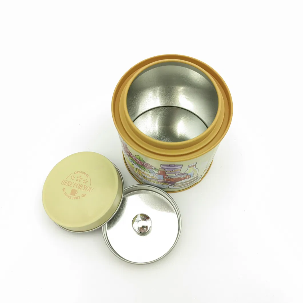 Popular Style Metal Black Tea Tinplate Can Seal Pot Candy Tin Box