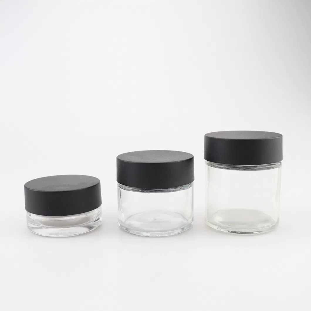 Factory Wholesale 5oz Child Resistant Glass Jars Container Clear Can