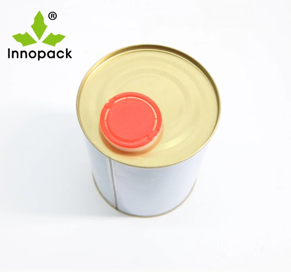 1lt Metal Tin Plated Container Round Paint Tin Can with Triple Tight Lid Manufacturer Wholesale