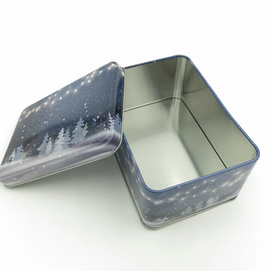 Christmas Gift Tin Box Metal Cookie Toy Can Tinplate Jar