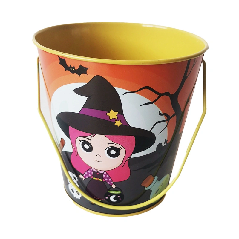 Custom Printed Small Candy Tin Bucket Tinplate Handle Metal Packaging