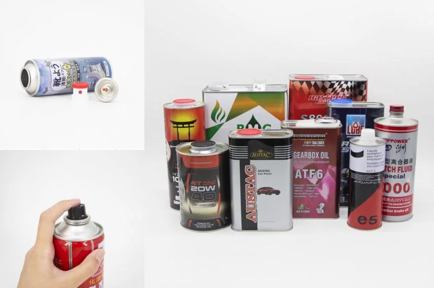 Factory Price Metal Motor Oil Tin Can Packaging Customized Engine Oil Can Easy Open Cans Round Lubricants Oil Tin Cans