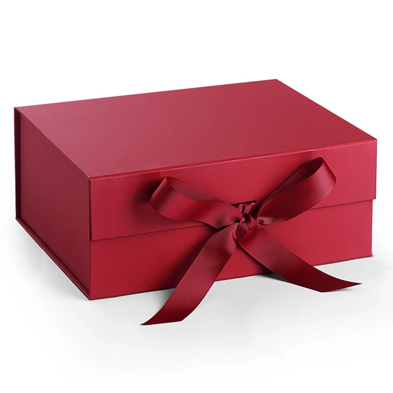 Black Color Kraft Rigid Flat Low MOQ Reasonable Price Magnetic Paper Box Folding Gift Box for Packaging Ribbons Box