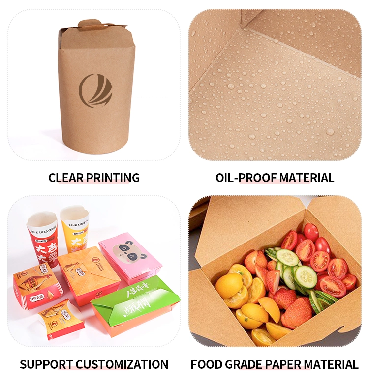 Wholesale Logo Custom Big Size Kraft Paper Box Fried Food Packaging