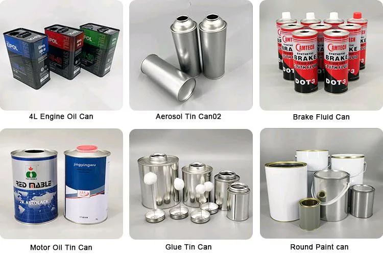 Custom Design and Logo 1 Liter Small Rectangular Tin Can, Tin Box, Distributors Container for Lubricating Oil