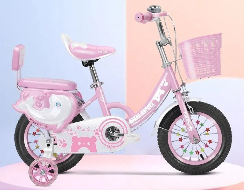 Children&prime;s Bicycle with Training Wheels New Male and Female Baby Bikes 3~12 Little Princess Light Bicycle Belt