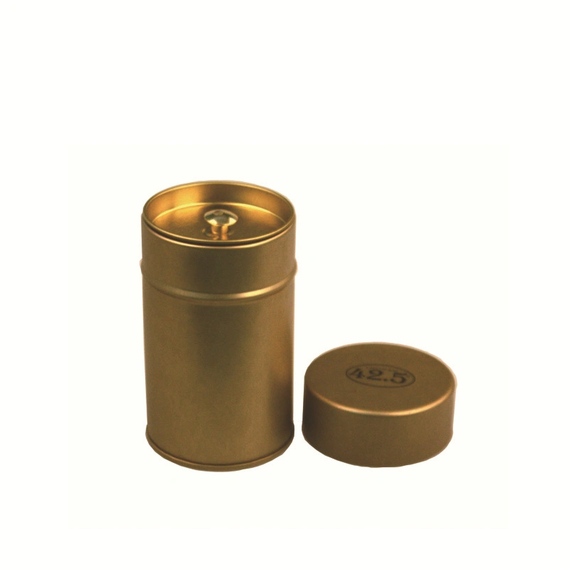 Custom Small Round Airtight Double Lids Herb Jasmine Tea Tin Canister