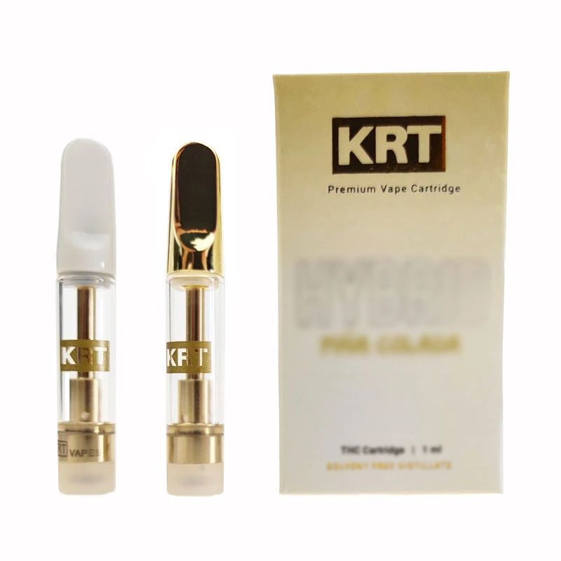 Krt Carts Vape Cartridges Atomizers Newest Packaging 0.8ml 1.0ml White Glass Tank Ceramic Coil Empty Vape Pen