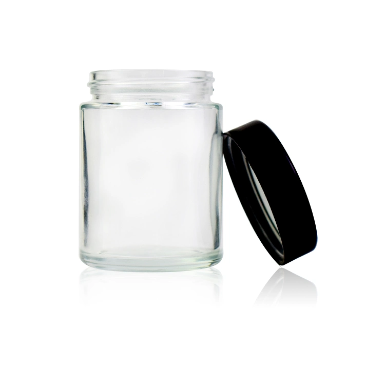 4oz Glass Jar Lid Storage Small Frosted Cheap Jars Square Wholesale and Bottles Black Sale Packaging Metal Mini Bottle