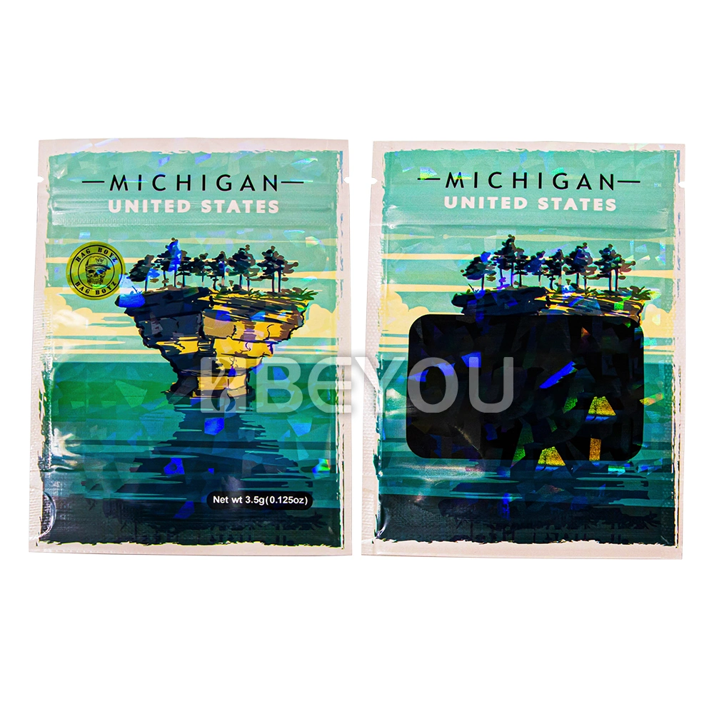 3.5g Tobacco Mylar Bag Reuseable Sealed Storage Packaging Aluminum Foil Standing OPP Pouches