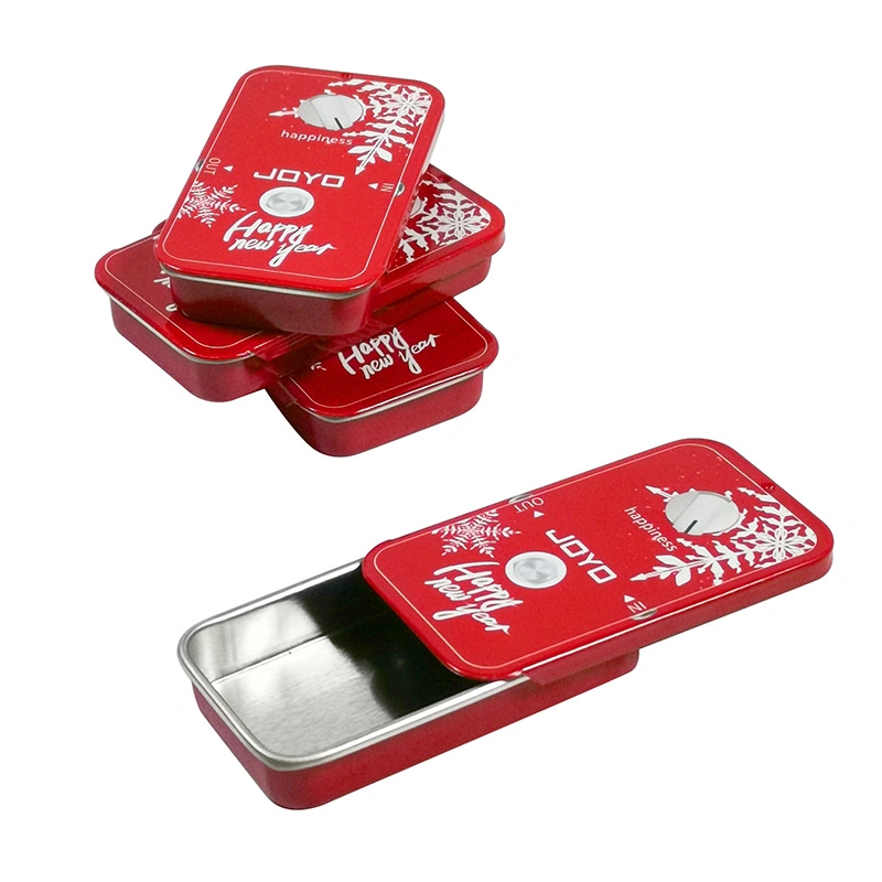 Custom Flat Small Slide Tin Can Solid Perfume Mint Tin Box Slide Lids 10g with Logo