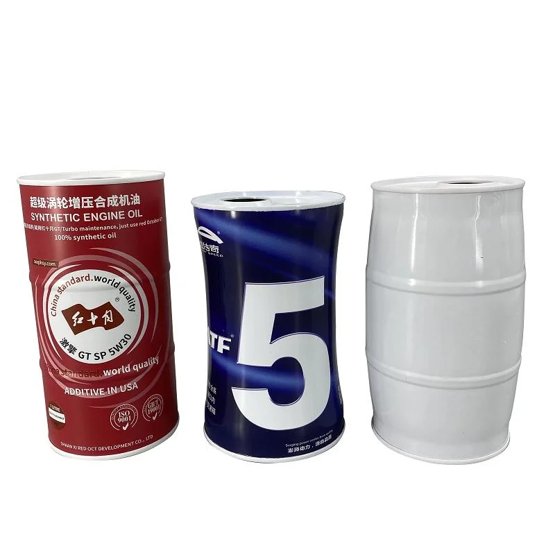 4L Metal Tin Tank Container with Plastic Handle and Cap