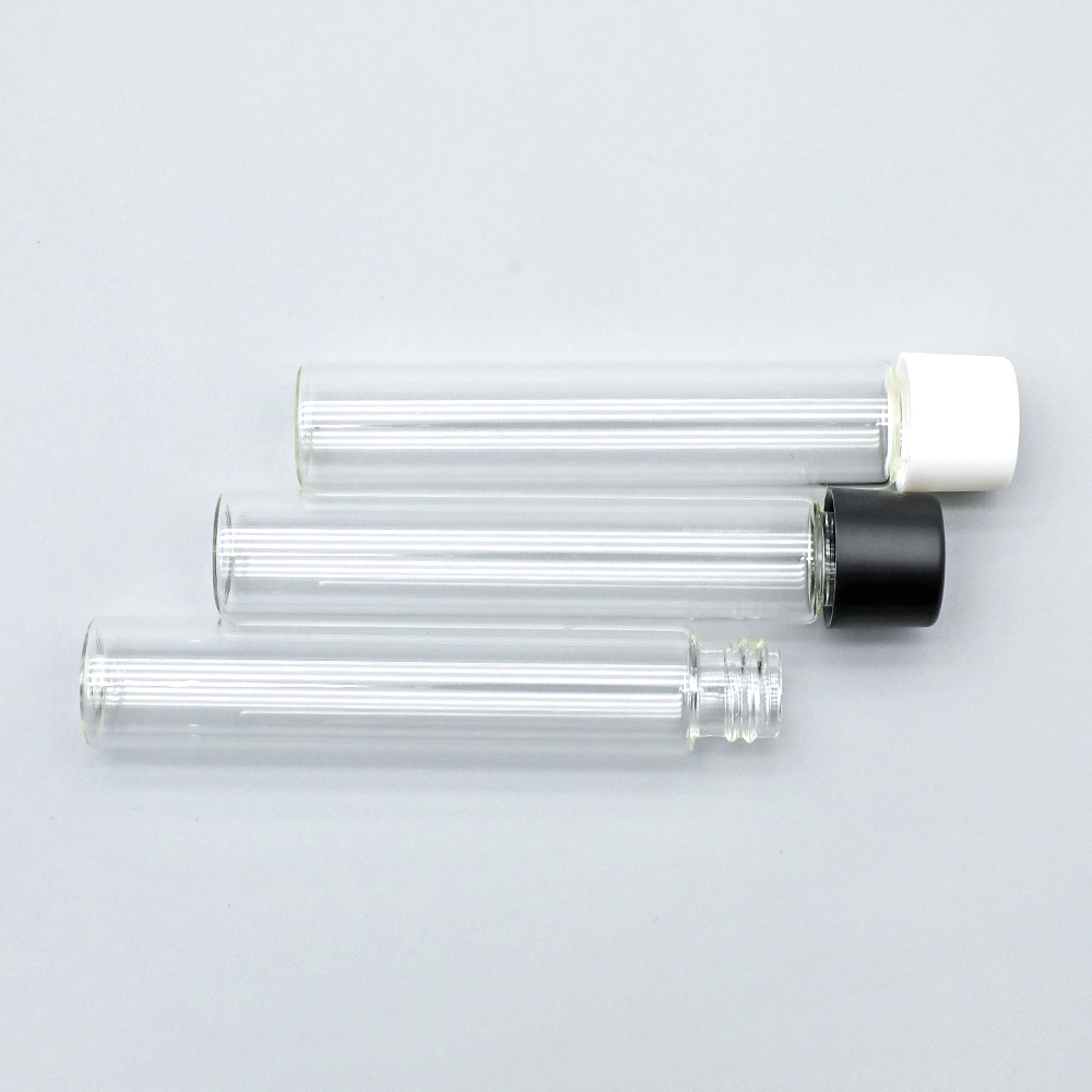 Custom Tube Pre Packaging Rolled Tube 118mm Clear Glass Tube with Childproof Cap