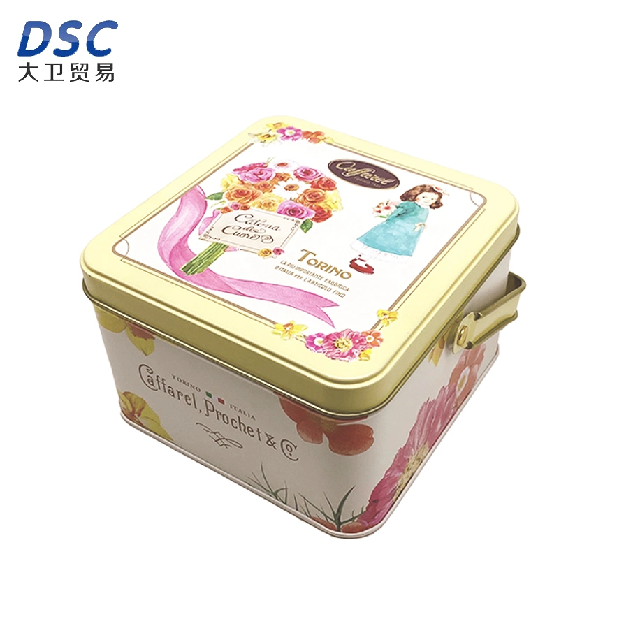 Handle Iron Box Candy Biscuit Packaging Small Handle Tin Rectangular Handle Tin
