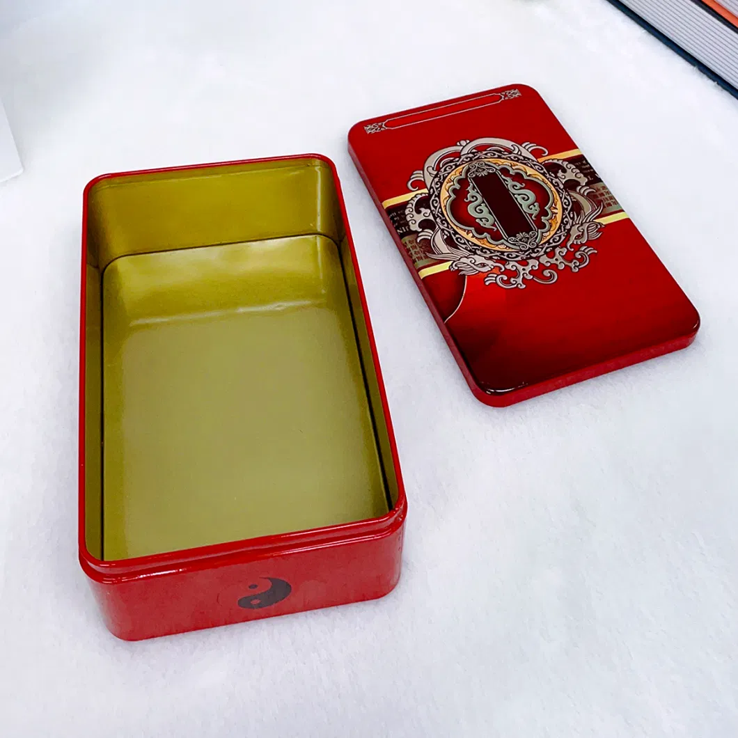 Large Capacity Rectangular Tinplate Box Tea Food Metal Tin Box Can