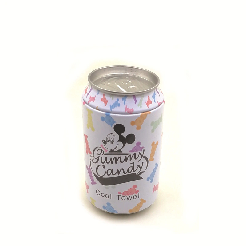 Custom Round Cola Shaped Tin Can for Dice Earphone T-Shirt Candy Packaging