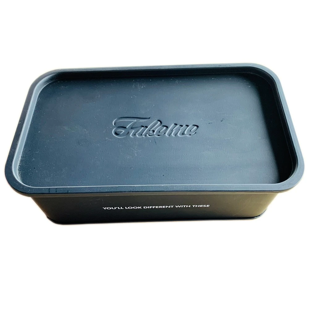Brown Embossing Square Cigarette Tin Box with Hinge