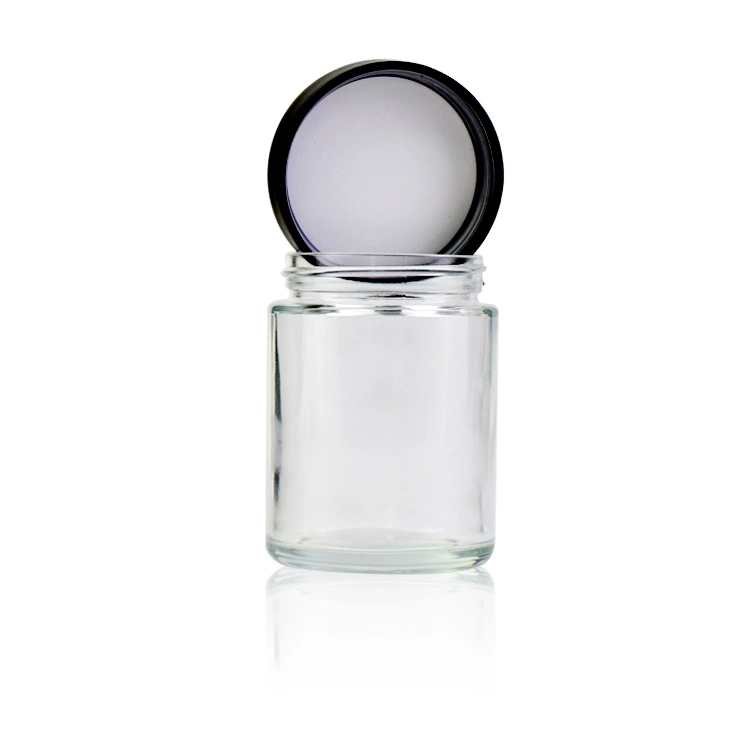 4oz Glass Jar Lid Storage Small Frosted Cheap Jars Square Wholesale and Bottles Black Sale Packaging Metal Mini Bottle