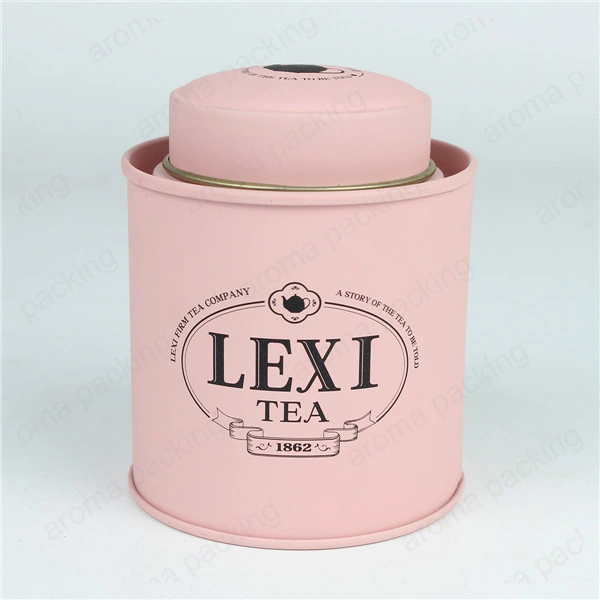 Food Grade Retro Custom Printed Round Tea Package Tin Box