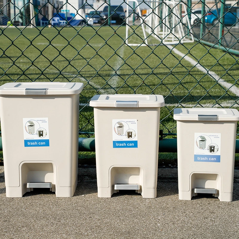 Multi-Size Foot Pedal Waste Bin Wholesale Rectangular Plastic Kitchen Trash Cans