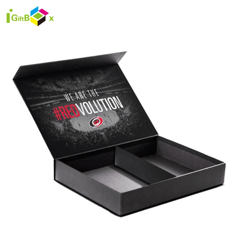 Luxury Black Custom Logo Magnetic Closure Paper Cardboard Gift Box Product Packaging Design Package Packaging Packing Custom Box with EVA Foam Insert
