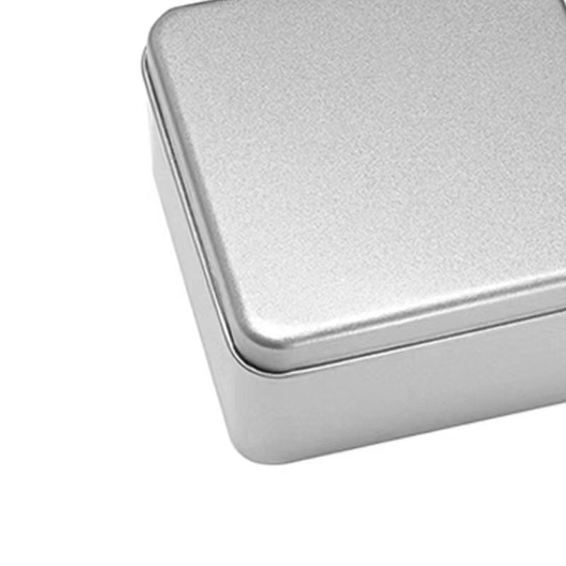 Silver Storage Tin Box, Small Party Gifts Tin Box, Metal Tin Box with Lid and Large Clear Window, Portable Empty Tin Box, for Coin Key Puzzle Cards Candy