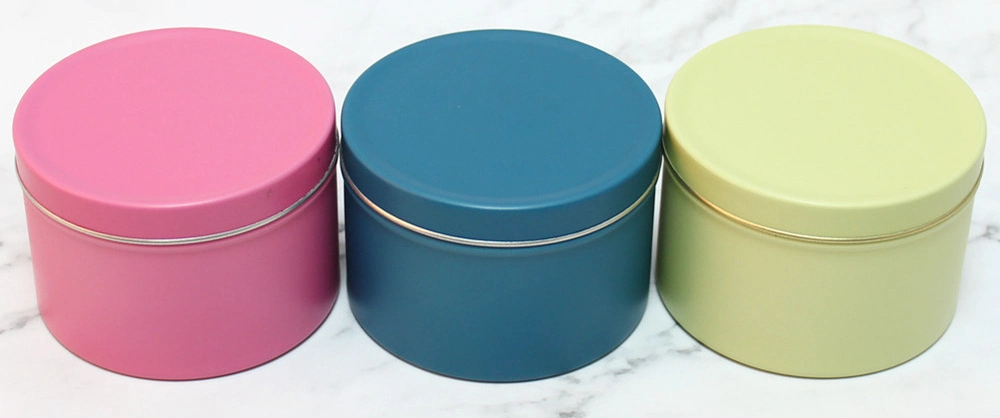 Custom Printing Empty Aluminium Jar Food Grade Metal Packaging Containe Tin Can Small Round Scented Candle Tin with Lid