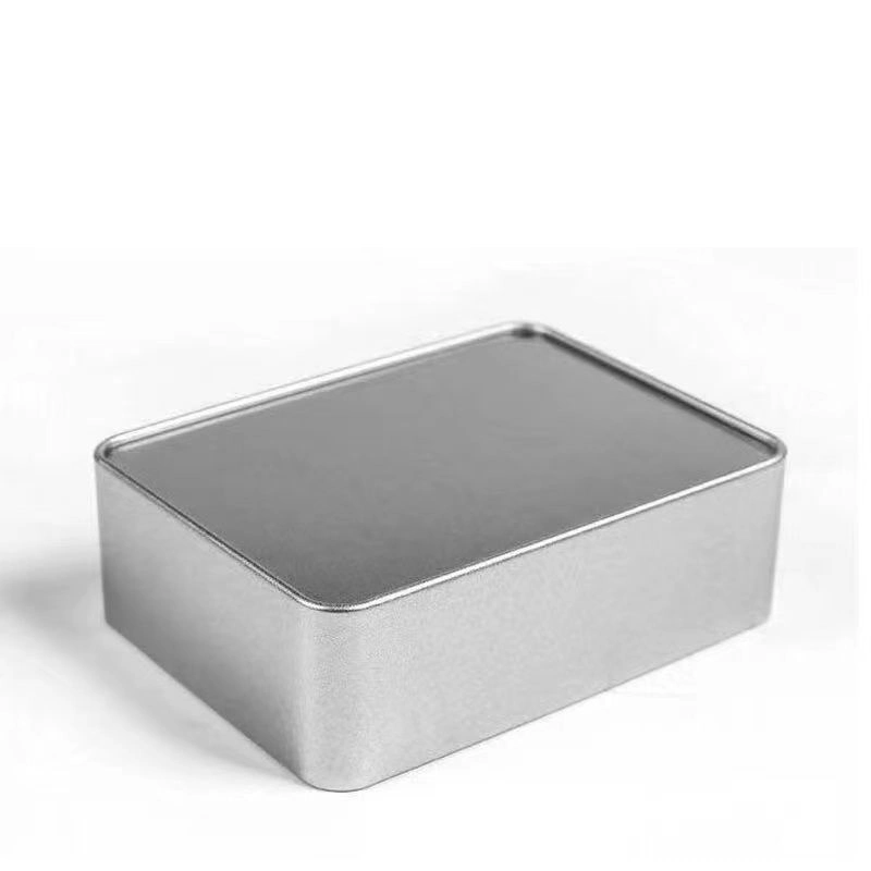 Custom Silver Metal Tin Cans Rectangle Tin Box with Lids and Large Clear Window for Party Favors Cookie Candy Container and Other Small Items Storage