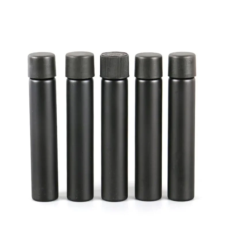 120mm Child Proof Packaging Matte Black Borosilicate Glass Doob Tube