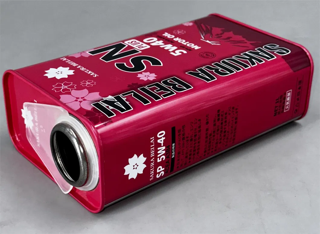 China Factory Made Engine Oil Tin Can Custom 1L Rectangular Metal Tin Can with Plastic Lid