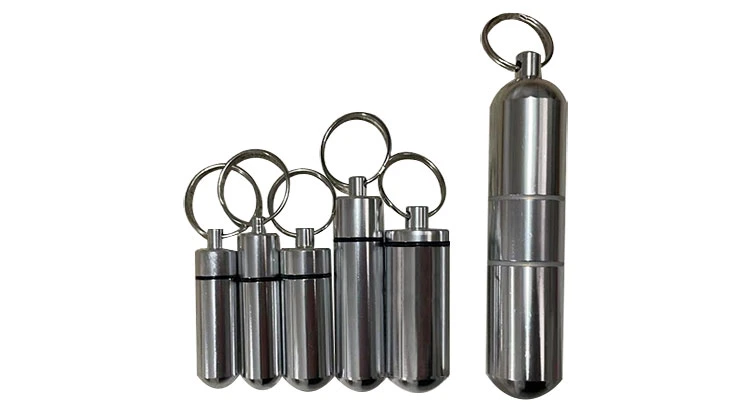 Custom Mini Metal Small Bottles Shaker Keychains Container