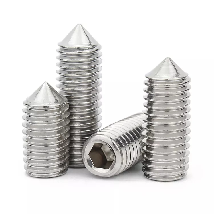 Stainless Steel Headless Hexagon Socket with Cone Point Set Screws DIN934