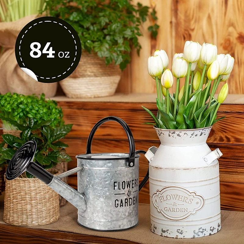 Decorative 84oz Farmhouse Style Watering Can Plant Watering Perfect for Indoor Outdoor Use Galvanized Watering Can