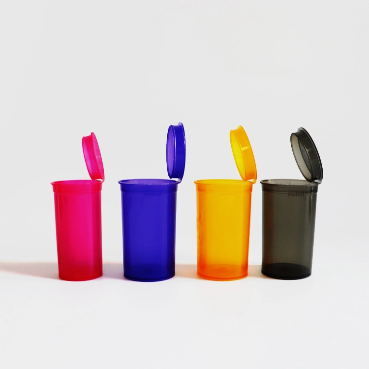 Wholesale 6-90 DRAM Child-Resistant Colorful Plastic Tubes Plastic Containers Pop Top Bottle
