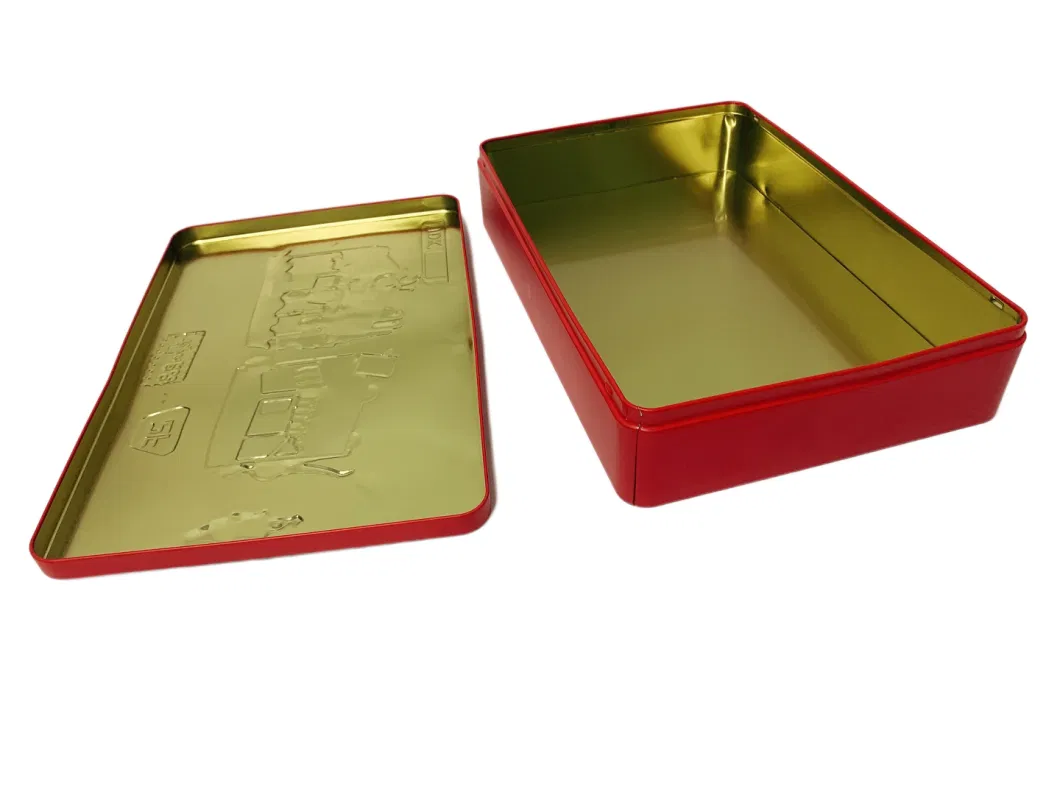 Factory Price Rectangle Shspe Metal Chocolate Tin Christmas Gift Tin Boxes Packaging Cookies Tin Box