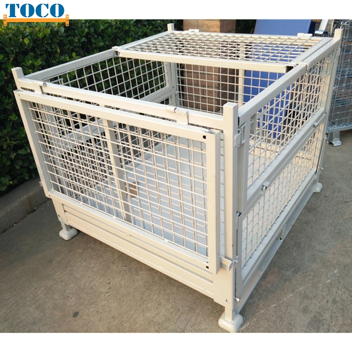 Factory Supply CE Certified Foldable Stackable Customized Steel Metal Box Container Cage