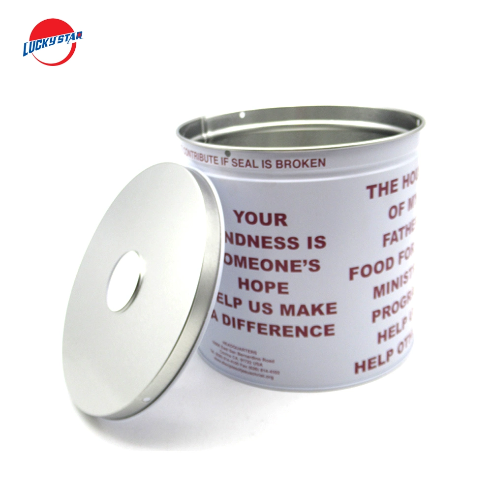 Promotional Metal Tinbox Cylinder Shaped Packaging Material Customized Logo