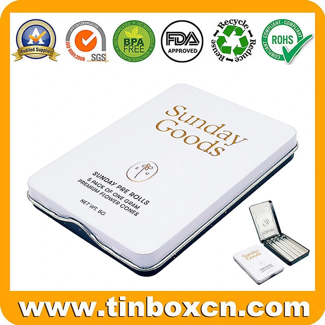 Customized Food Grade 3 Packs Metal Box Hinged Tin with Insert