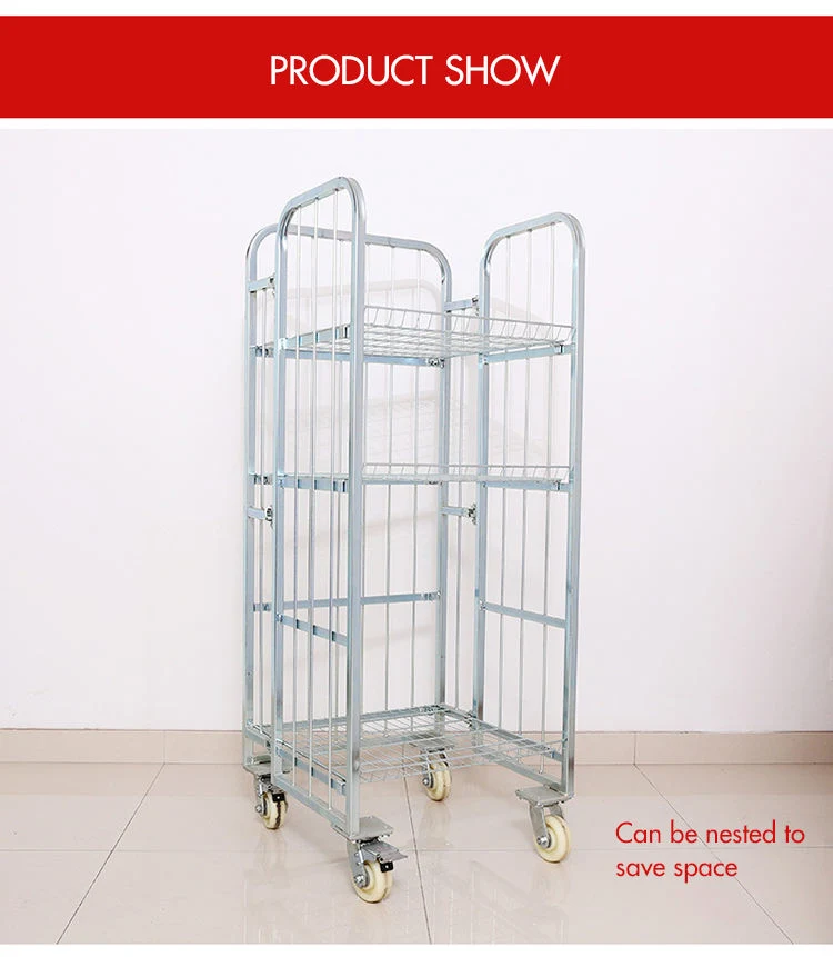 Customized Folding Collapsible Metal Steel Wire Mesh Container with Roll Foldable Cage