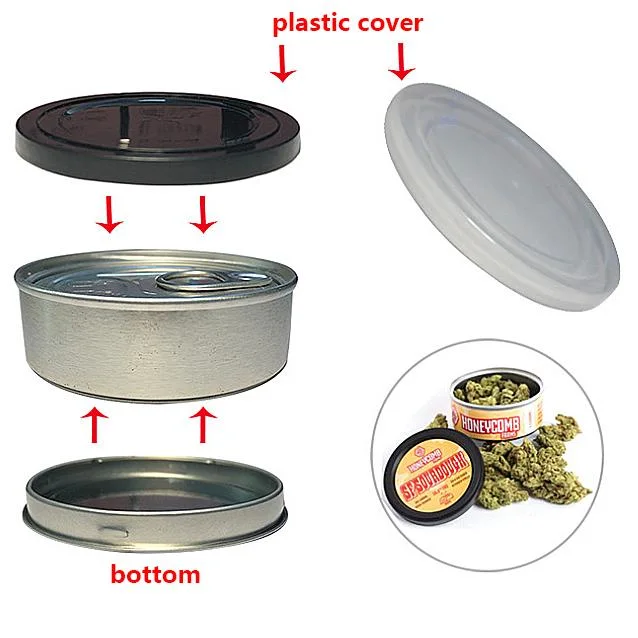 3.5g Metal Tin Can Pop-Top Cali with Easy Open End and Childproof Lid 73 (D) X23 (H) mm