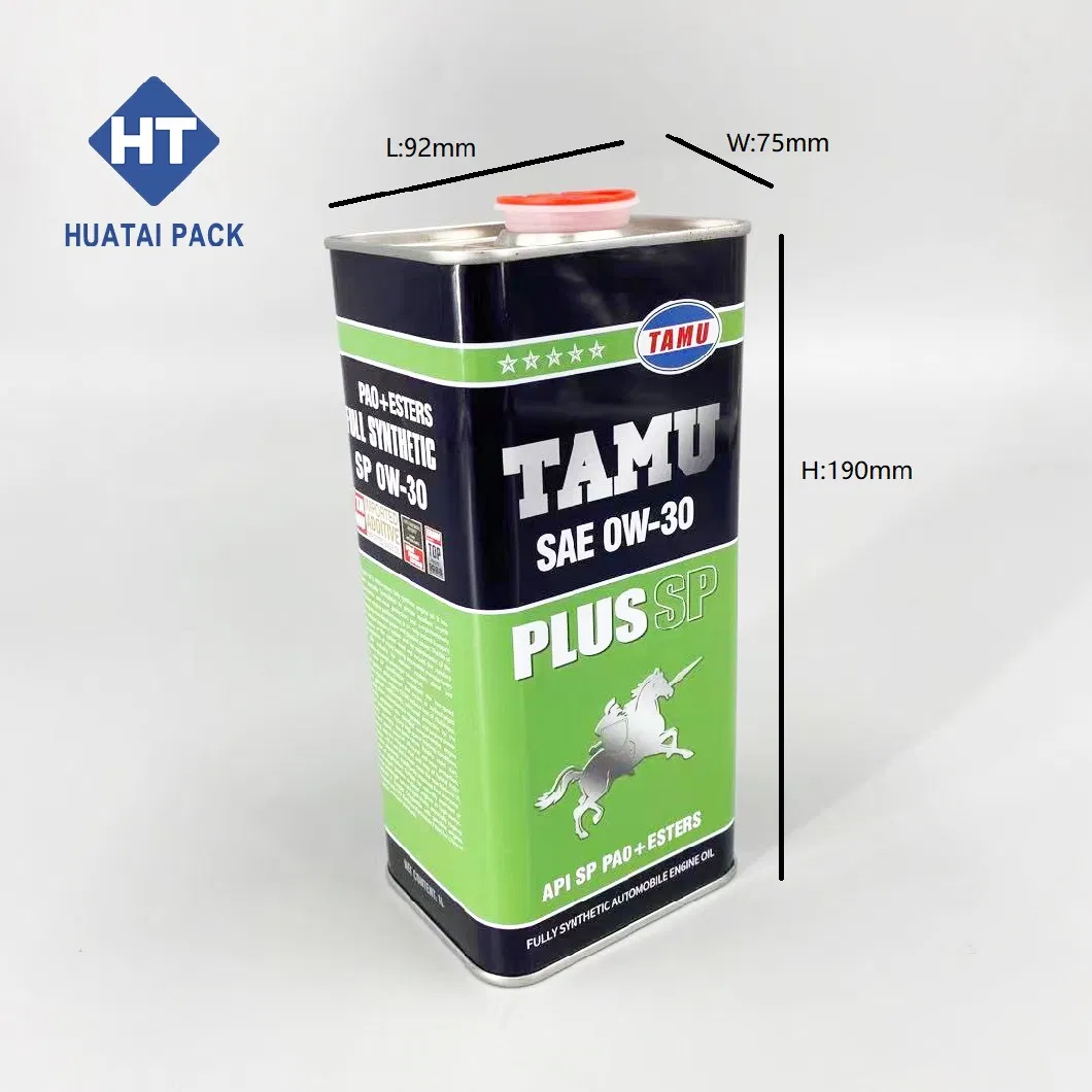 Custom Tinplate 1L Rectangular Lubricating Oil Metal Can